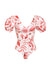 Enterizo con mangas estructuradas y estampado floral, cuenta con cobertura media.