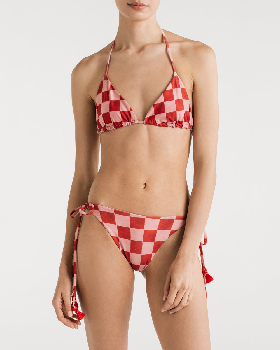 Tina Red Checkers Bikini Bottom encantadore