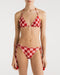 Bimori Red Checkers Bikini Top