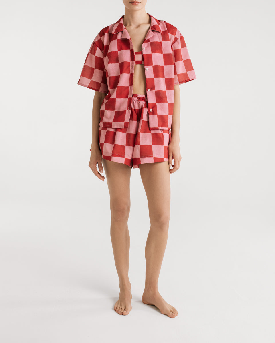 Alex Red Checkers Shirt encantadore