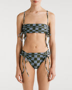 Clarisa Blue Checkers Bikini Top encantadore