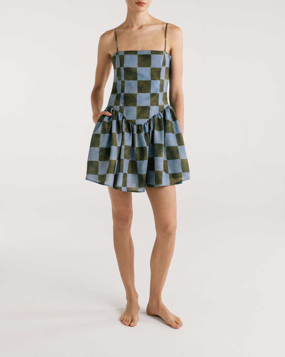 Vestido Filippa Blue Checkers encantadore