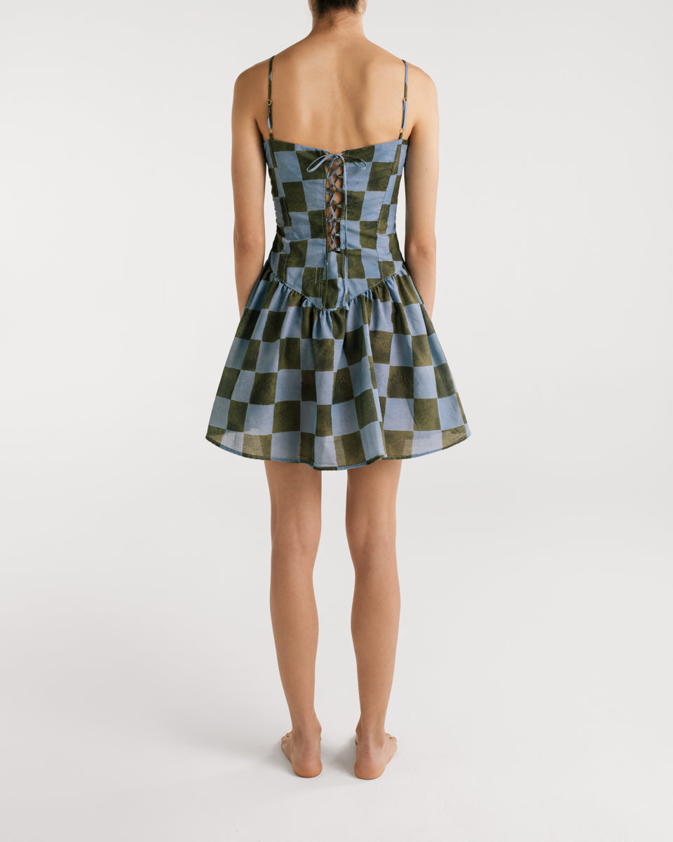 Vestido Filippa Blue Checkers encantadore