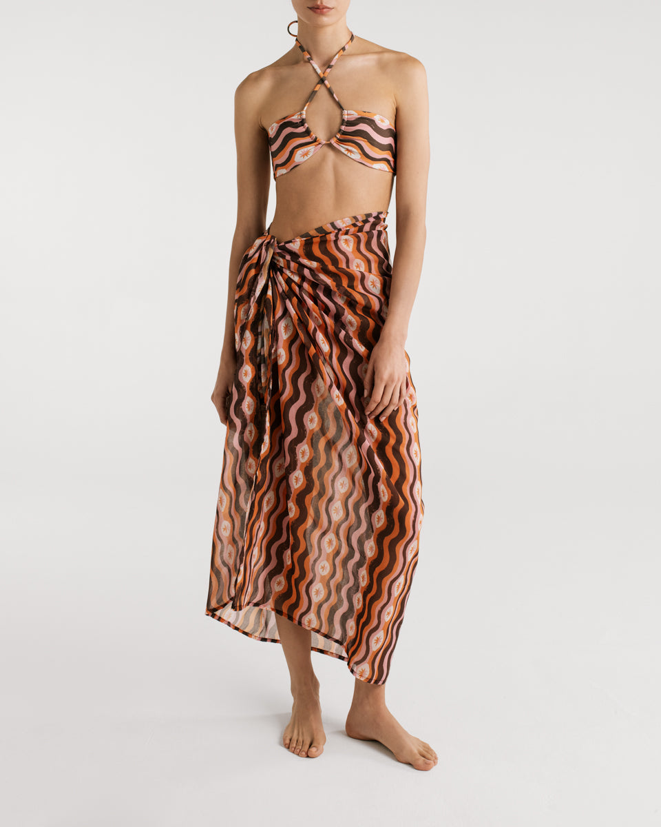 Top de Bikini Hortencia Star Waves Orange encantadore