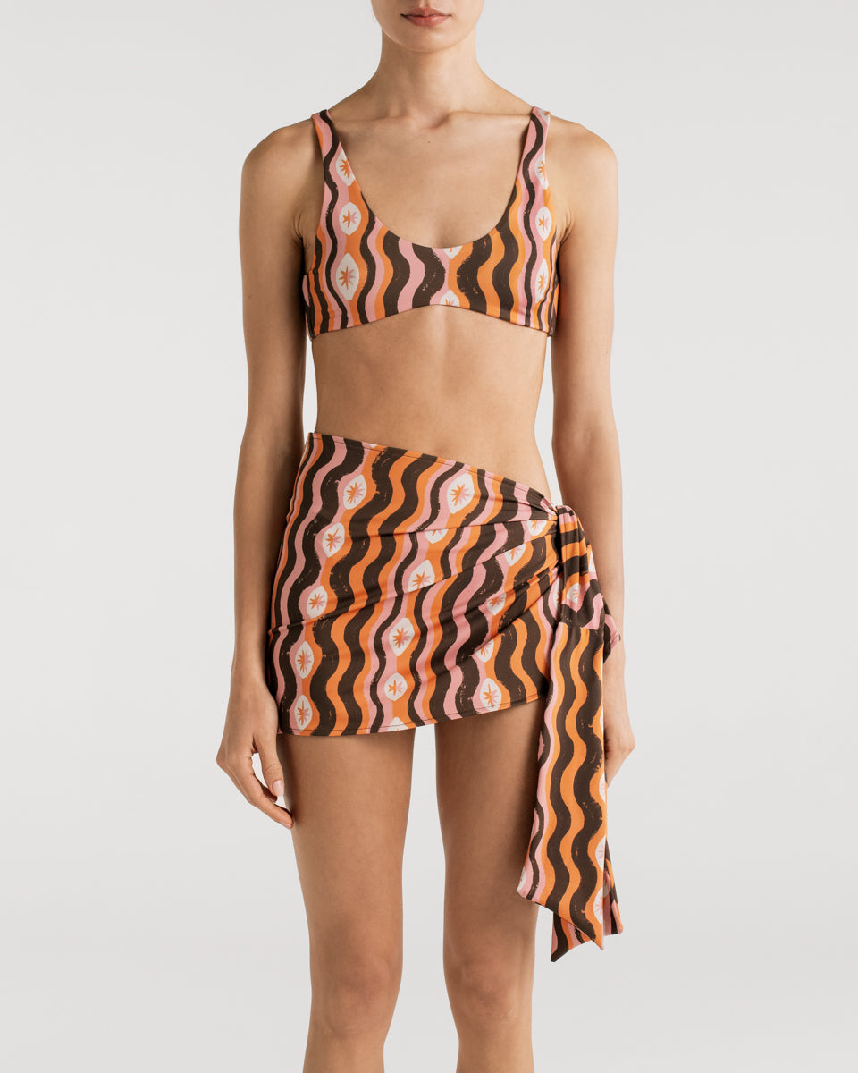 Top de Bikini Lu Star Waves Orange encantadore