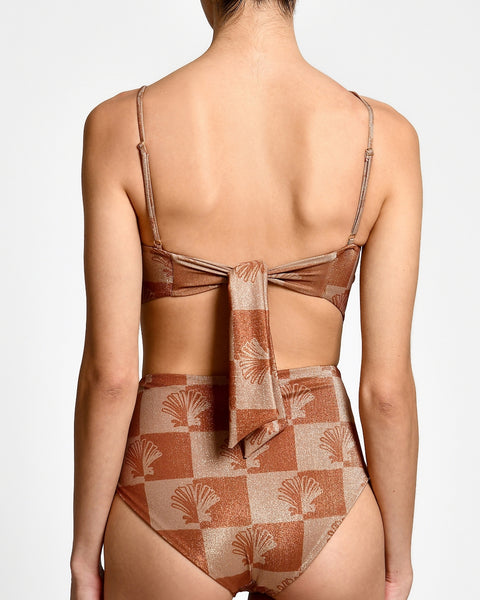 Vestido De Baño Entero Sabrina Lurex Checkers