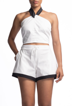 Nora Ivory Black Blouse encantadore