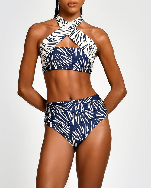 Top de Bikini Paola Navy Shells encantadore