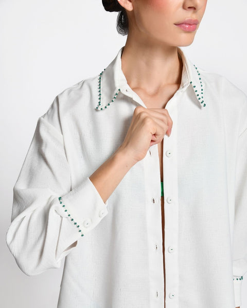 Camisa Marue Ivory Green encantadore