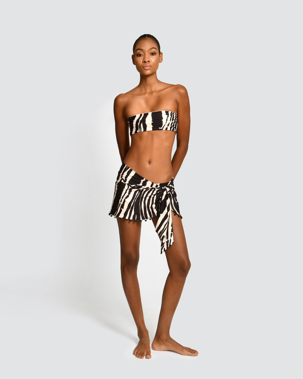 Falda Pareo Mini Saskia Euphoria Black Encantadore