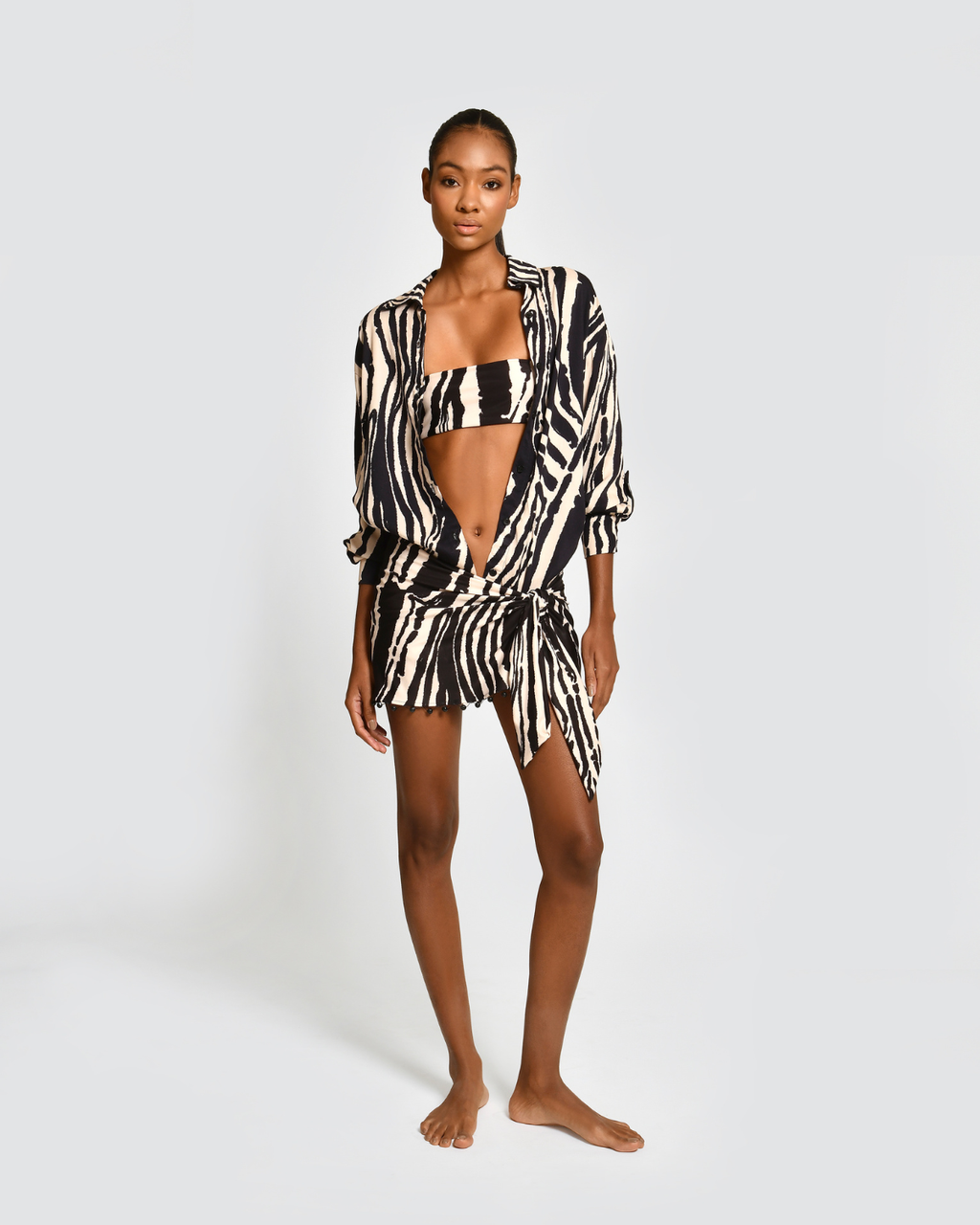 Falda Pareo Mini Saskia Euphoria Black Encantadore