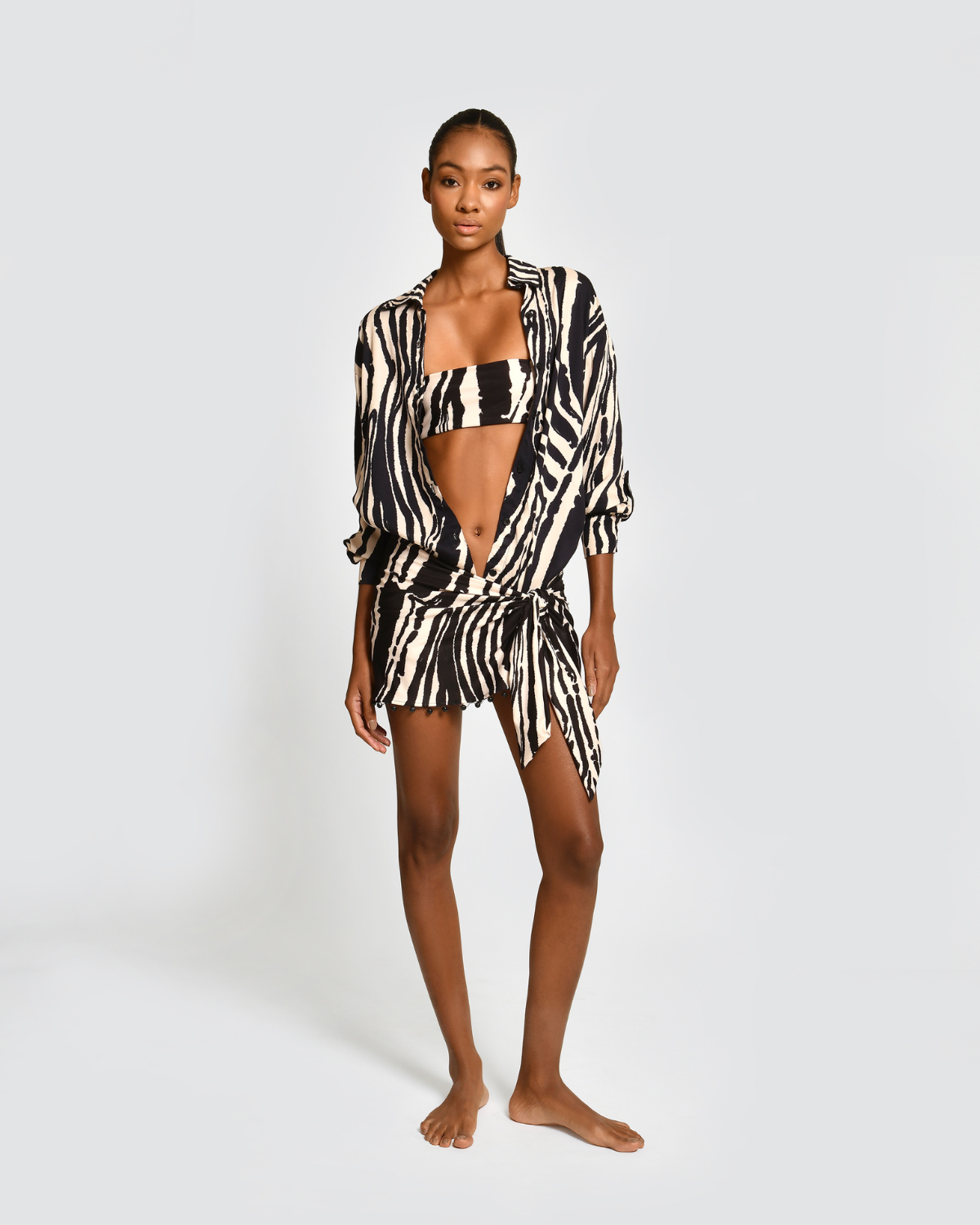 Falda Pareo Mini Saskia Euphoria Black Encantadore