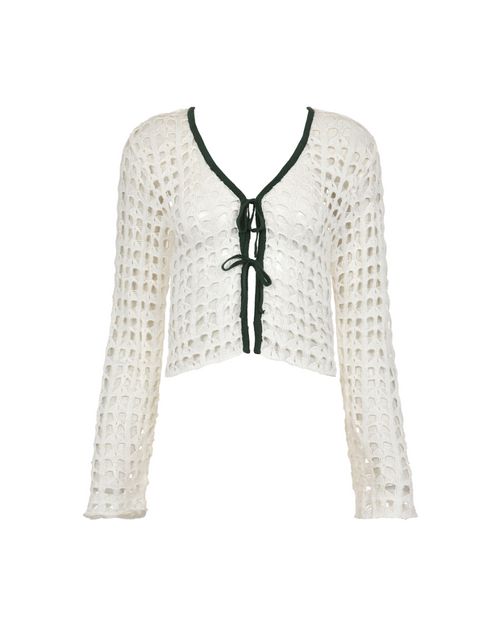 Top Tejido Gio Ivory Green encantadore