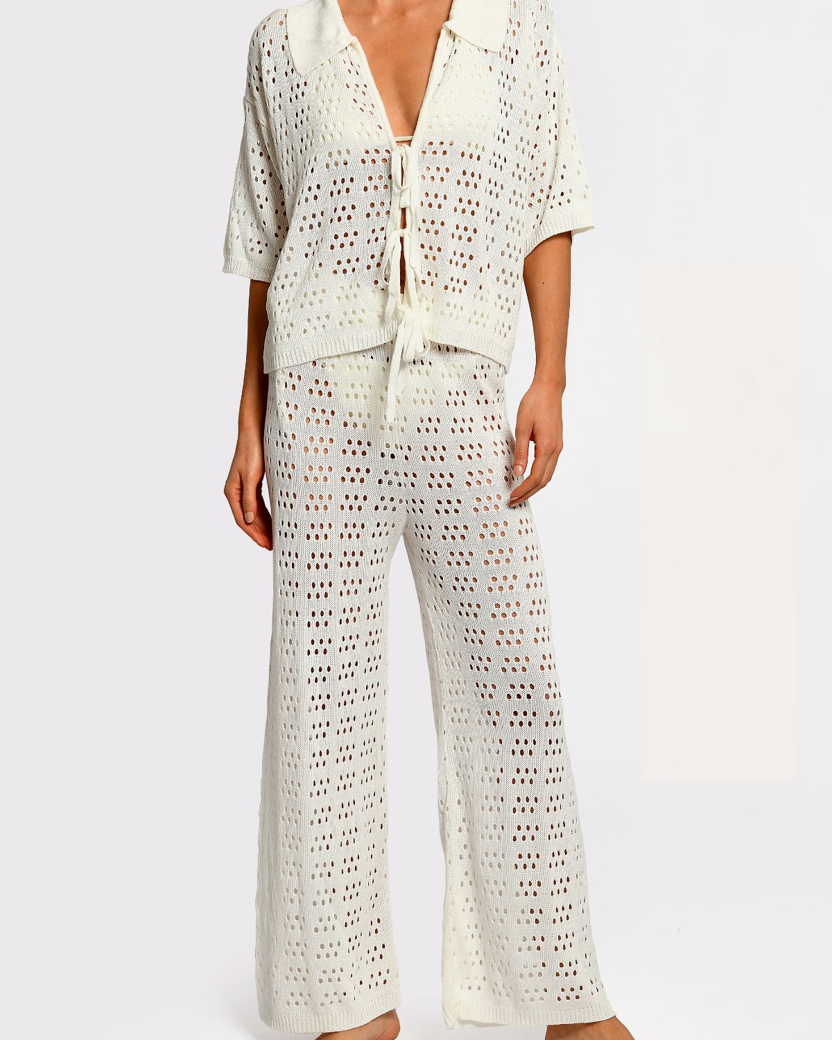Pantalones Tejidos Siro Ivory encantadore