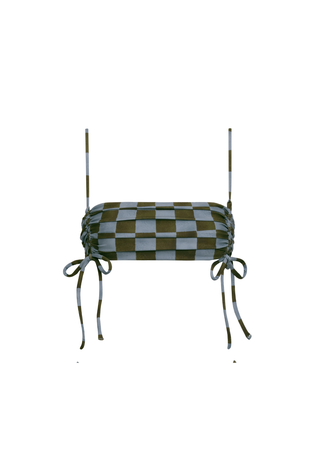 Clarisa Blue Checkers Bikini Top encantadore