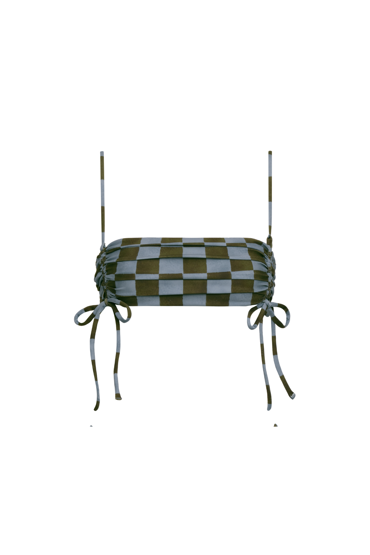Clarisa Blue Checkers Bikini Top encantadore