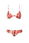 Top De Bikini Mila Star Waves Red & Bottom De Bikini Zahra Star Waves Red