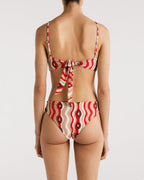 Top de Bikini Mila Star Waves Red encantadore