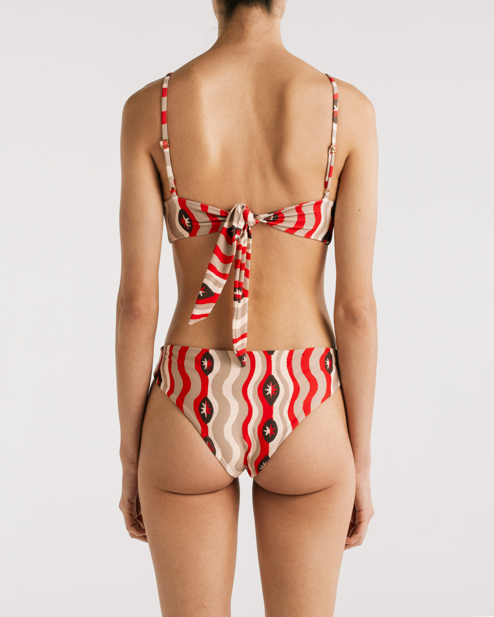 Top de Bikini Mila Star Waves Red encantadore