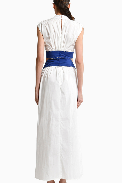 Toya White Blue Dress