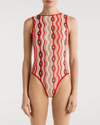 Vestido De Baño Entero Helena Star Waves Red encantadore