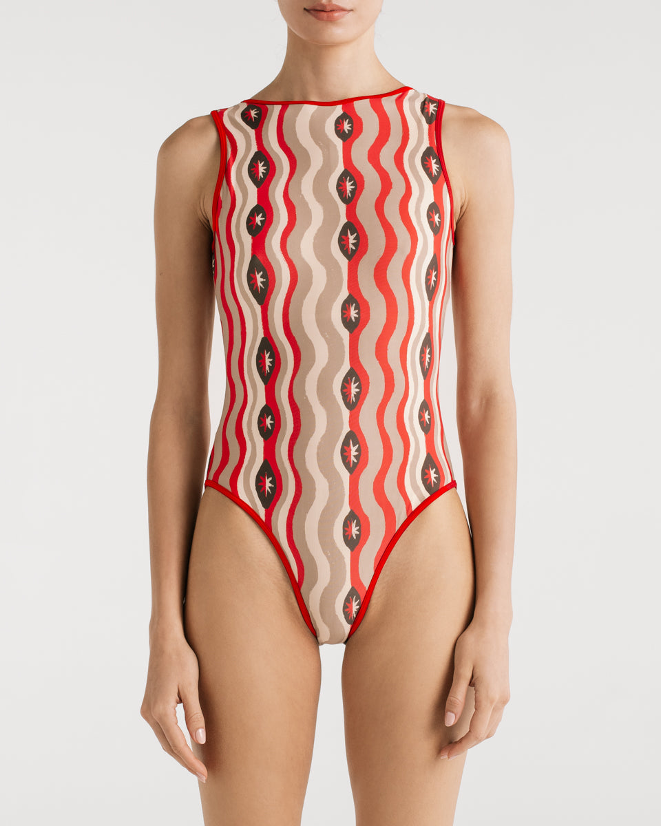 Vestido De Baño Entero Helena Star Waves Red encantadore