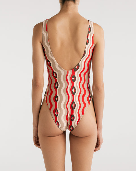 Vivi Star Waves Red One Piece- Talla S