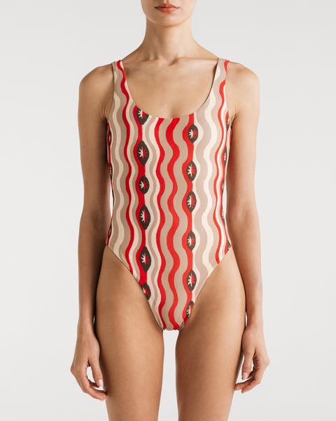 Vivi Star Waves Red One Piece- Talla S