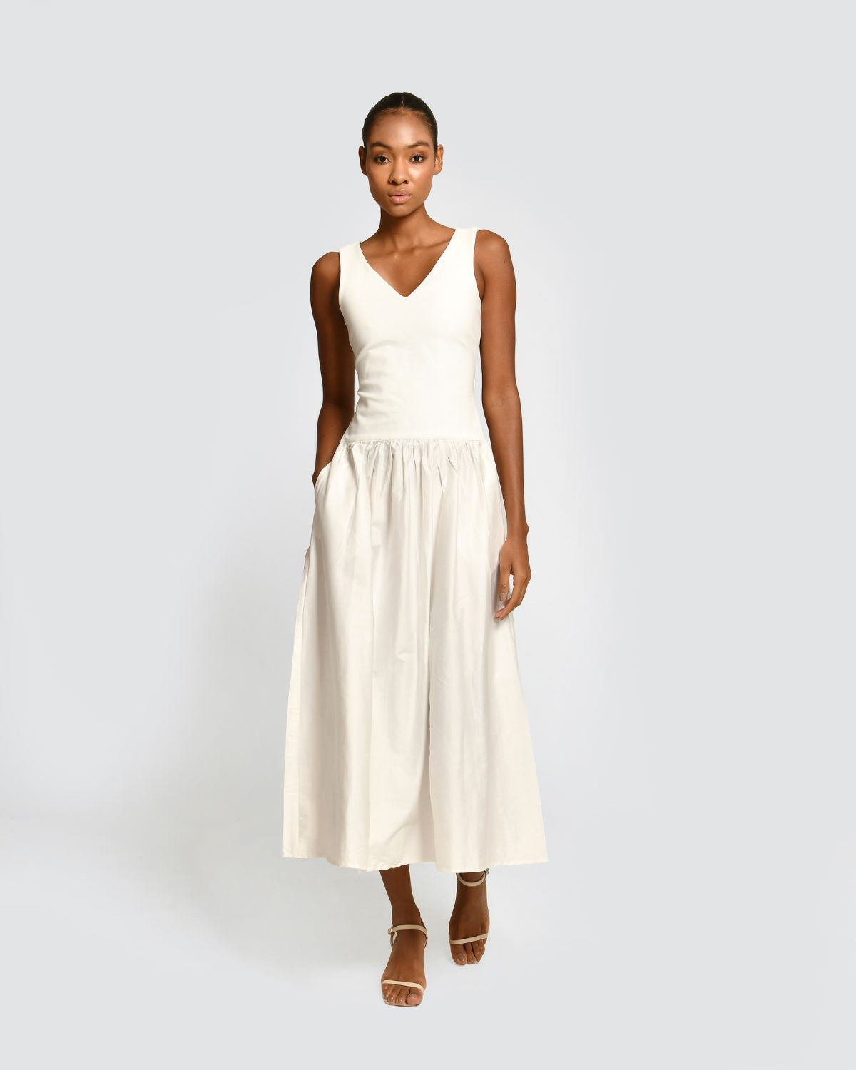Vestido Midi Flavia Ivory Encantadore