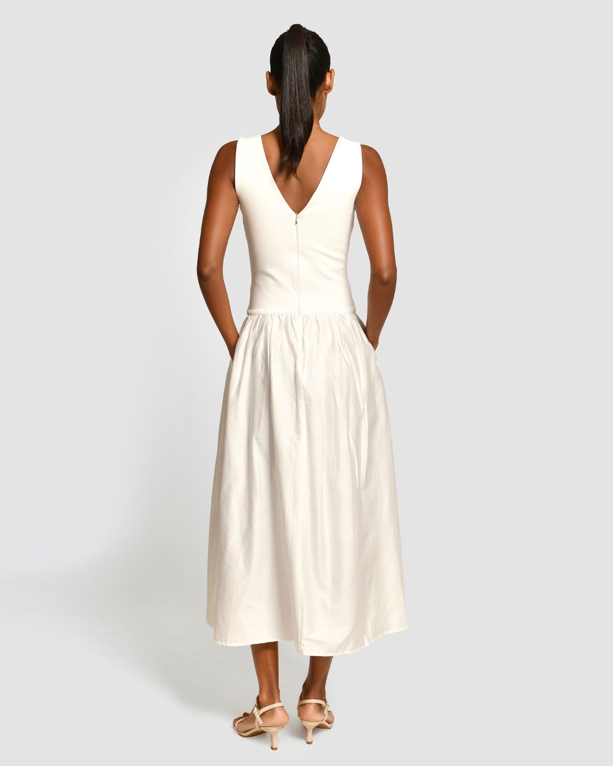 Vestido Midi Flavia Ivory Encantadore