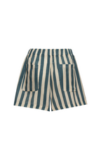 Liana Green Stripes Linen Shorts encantadore