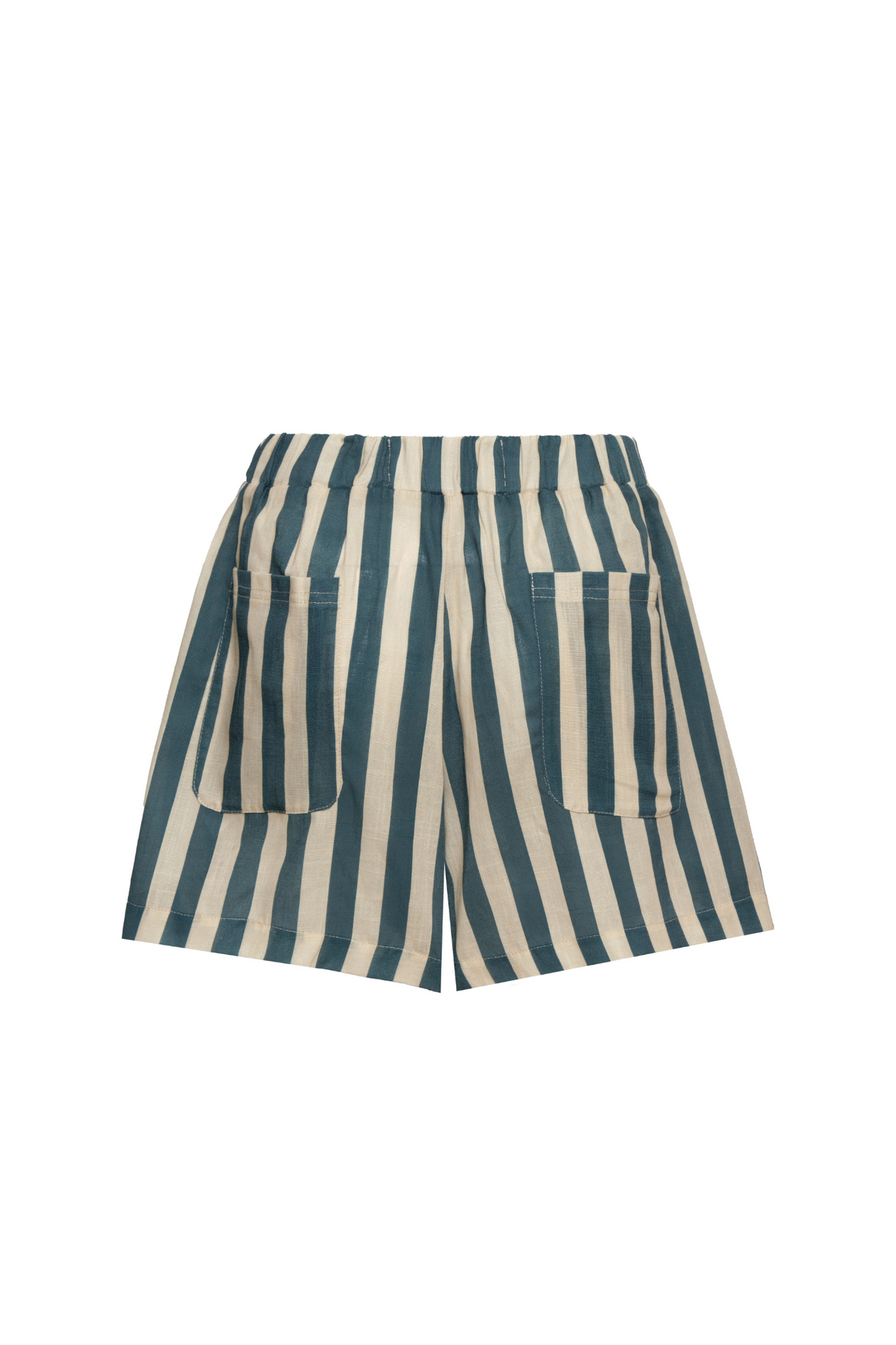 Liana Green Stripes Linen Shorts encantadore