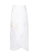 Aurora Ivory Embroidered Linen Skirt