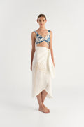 Aurora Ivory Embroidered Linen Skirt